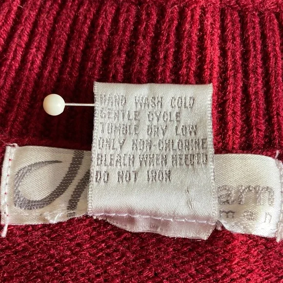 Deep Red Zip-Up Cardigan with Black Embroidered Panels - Picture 7 of 7